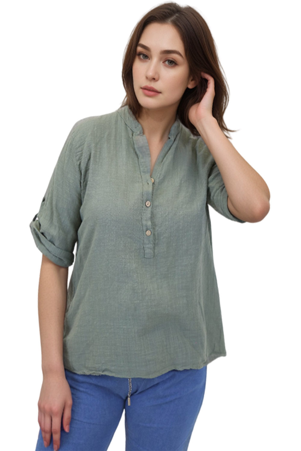 Plain Cotton Shirt Blouse