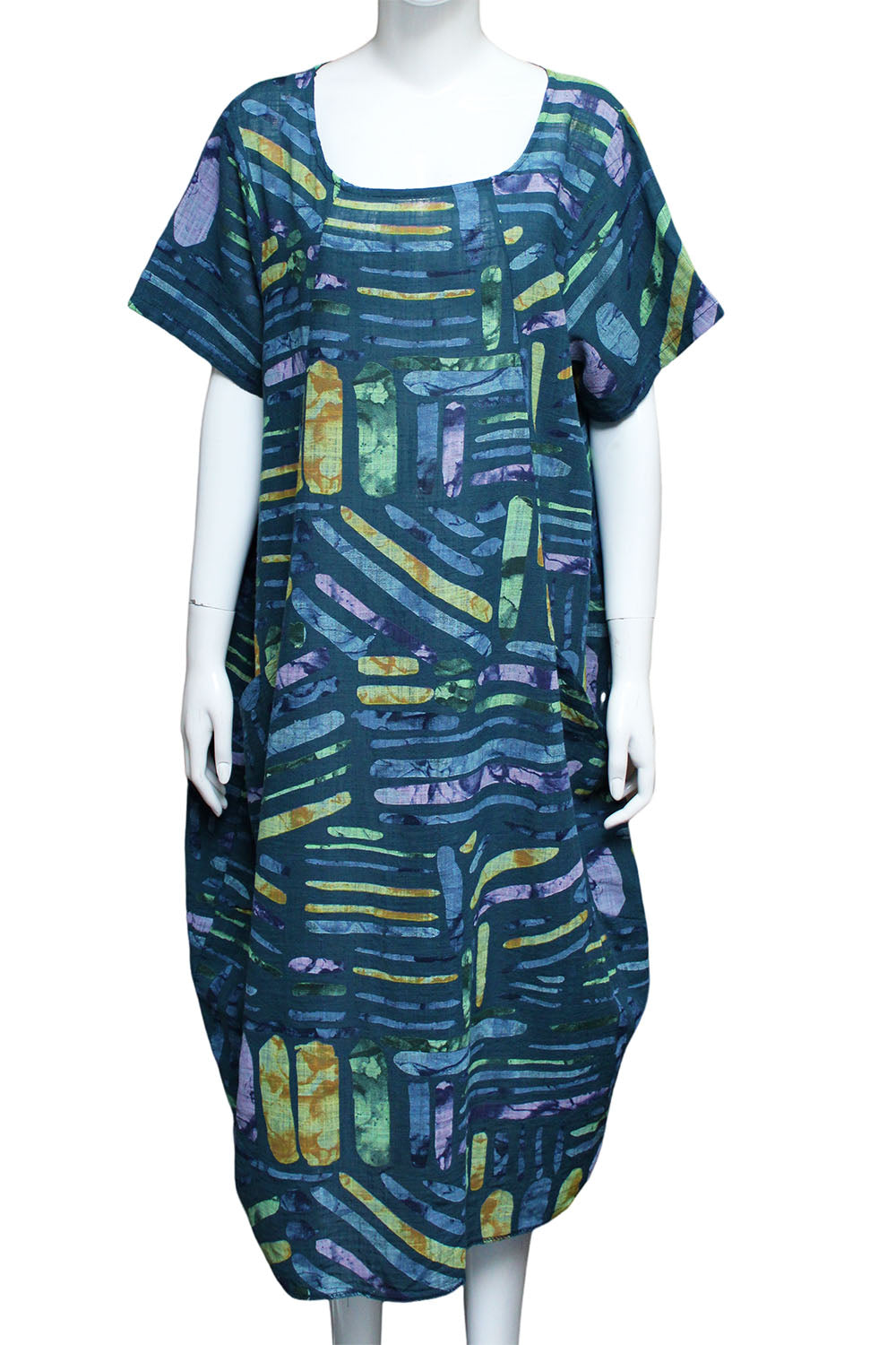 Colour Sticks Print Dress Pocket