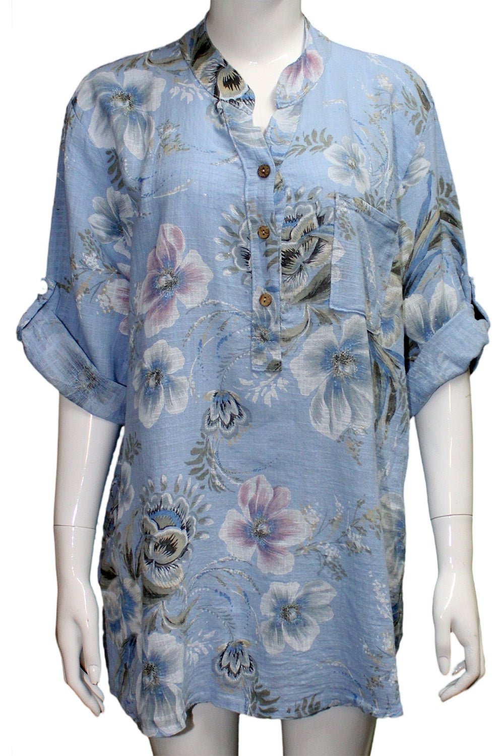 Flower Blossom Print Cotton Top