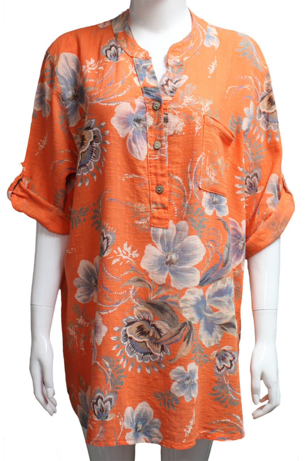 Flower Blossom Print Cotton Top