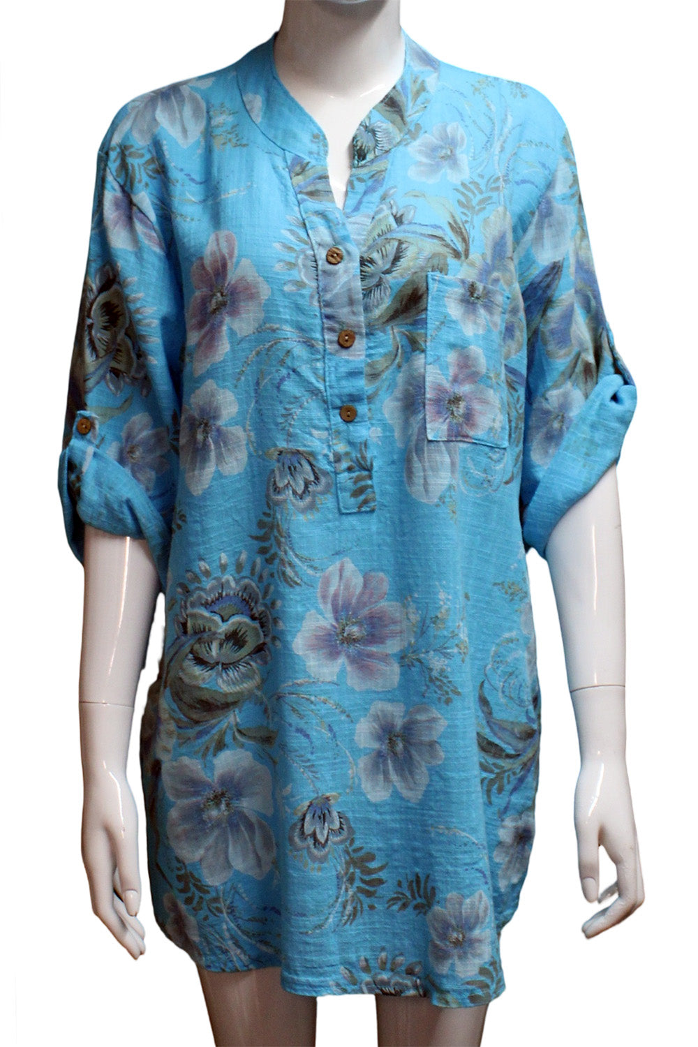 Flower Blossom Print Cotton Top