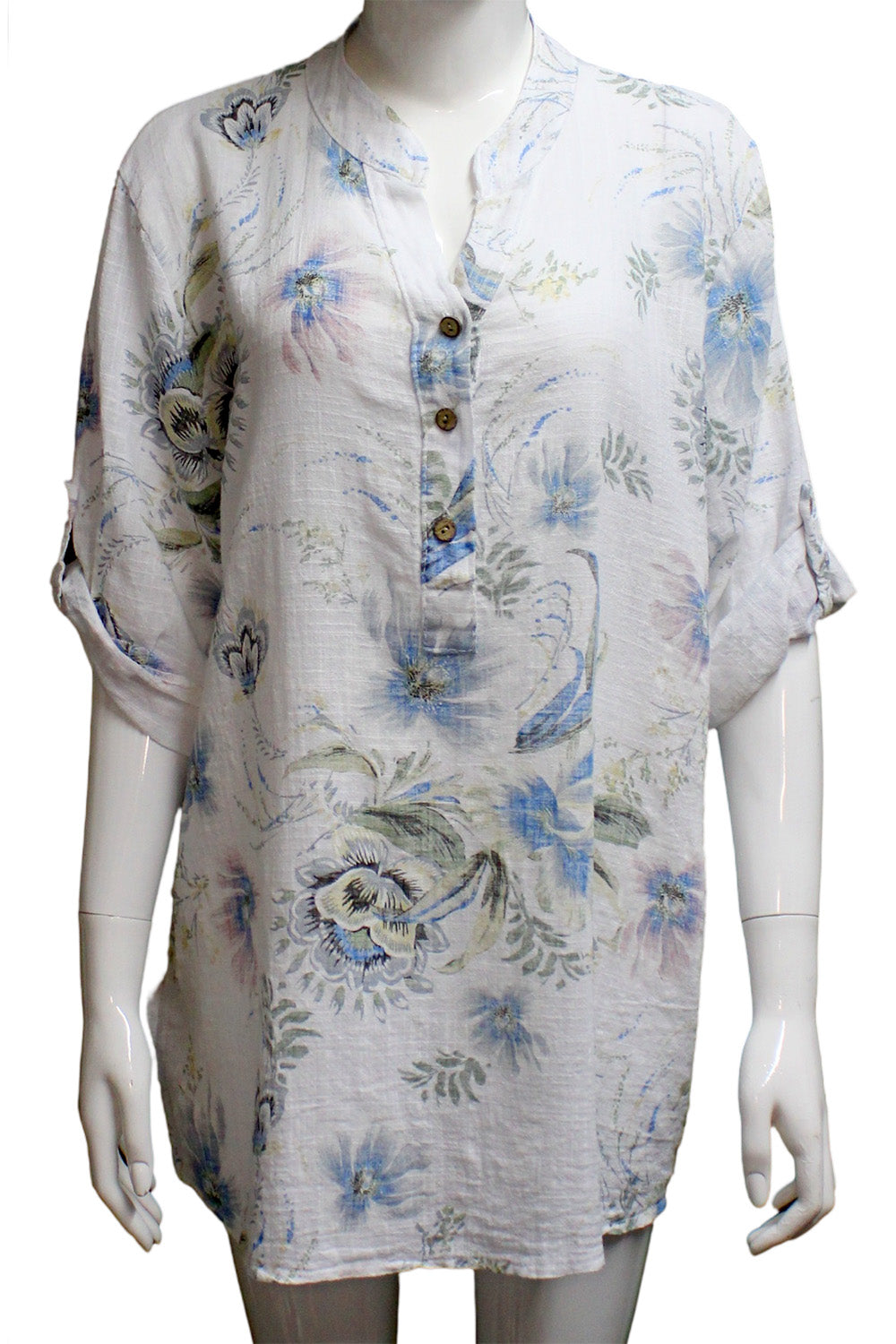 Flower Blossom Print Cotton Top