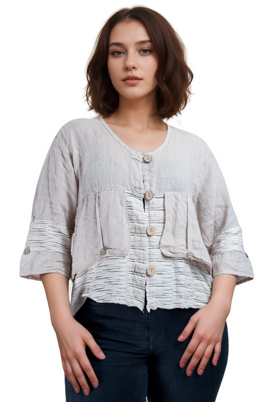 Crop Linen Jacket