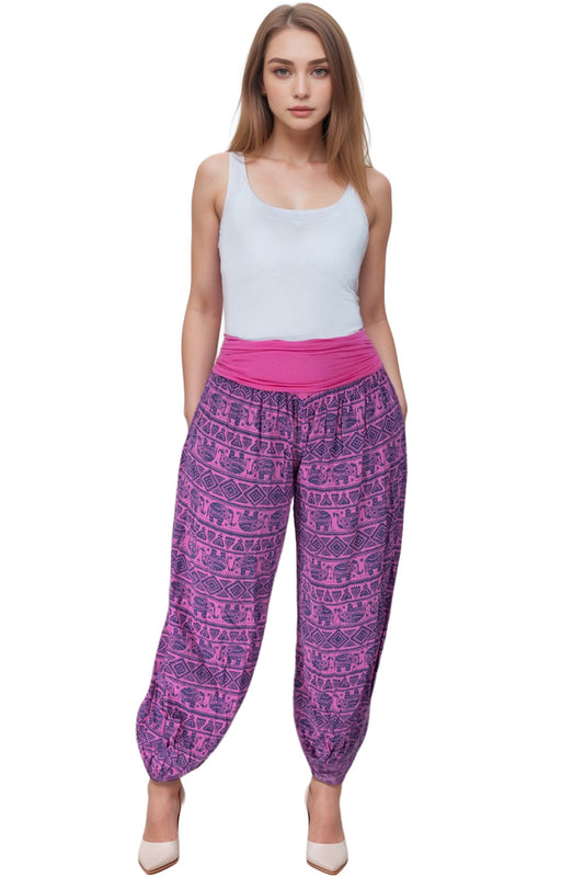 Harem Trousers with Elephants print