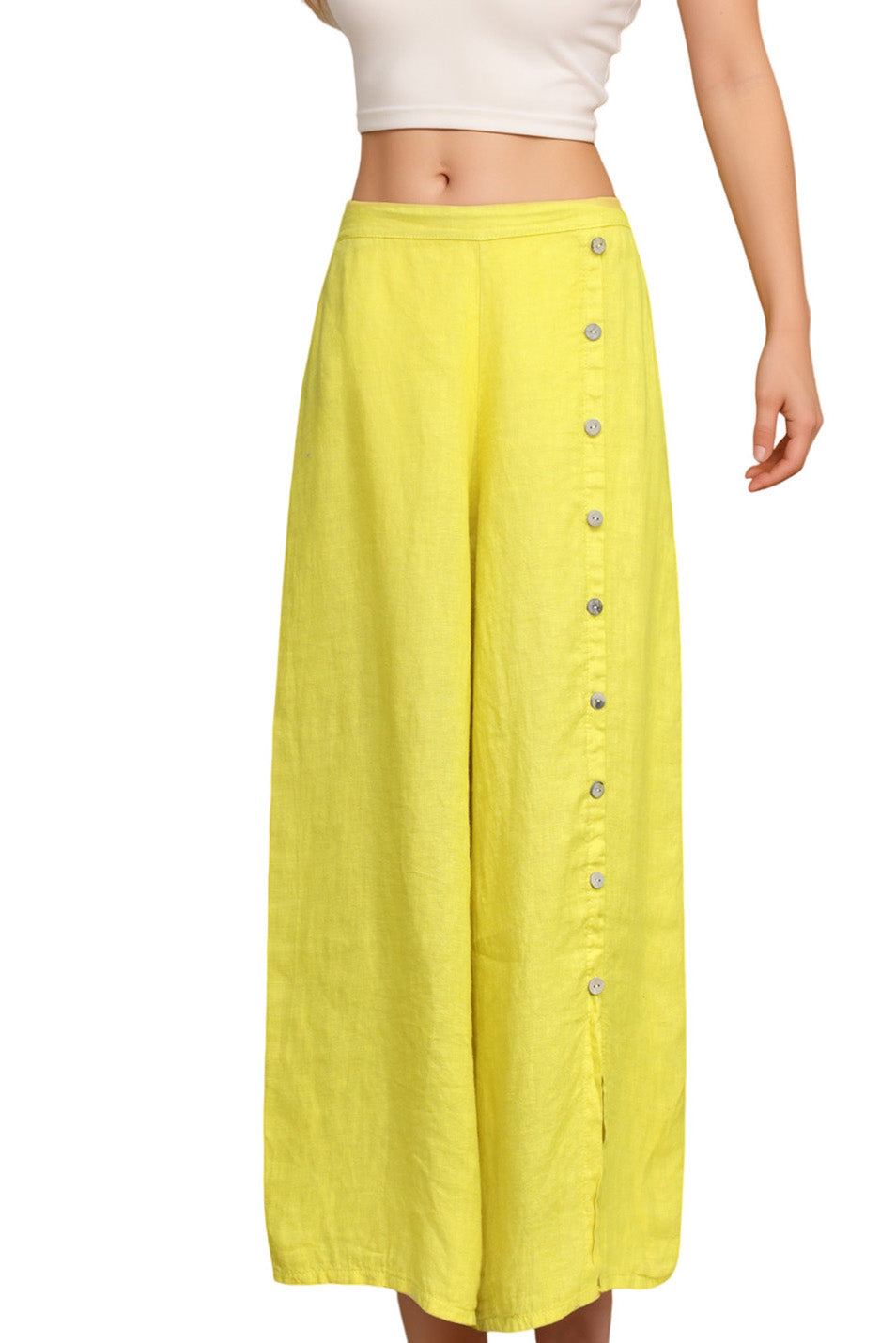 Wide leg Button Details loose trousers